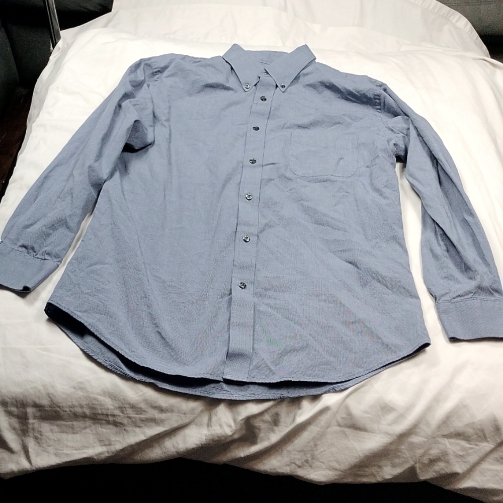 Kenneth Roberts platinum men's long sleeved button down shirt sized 17 (34/35)